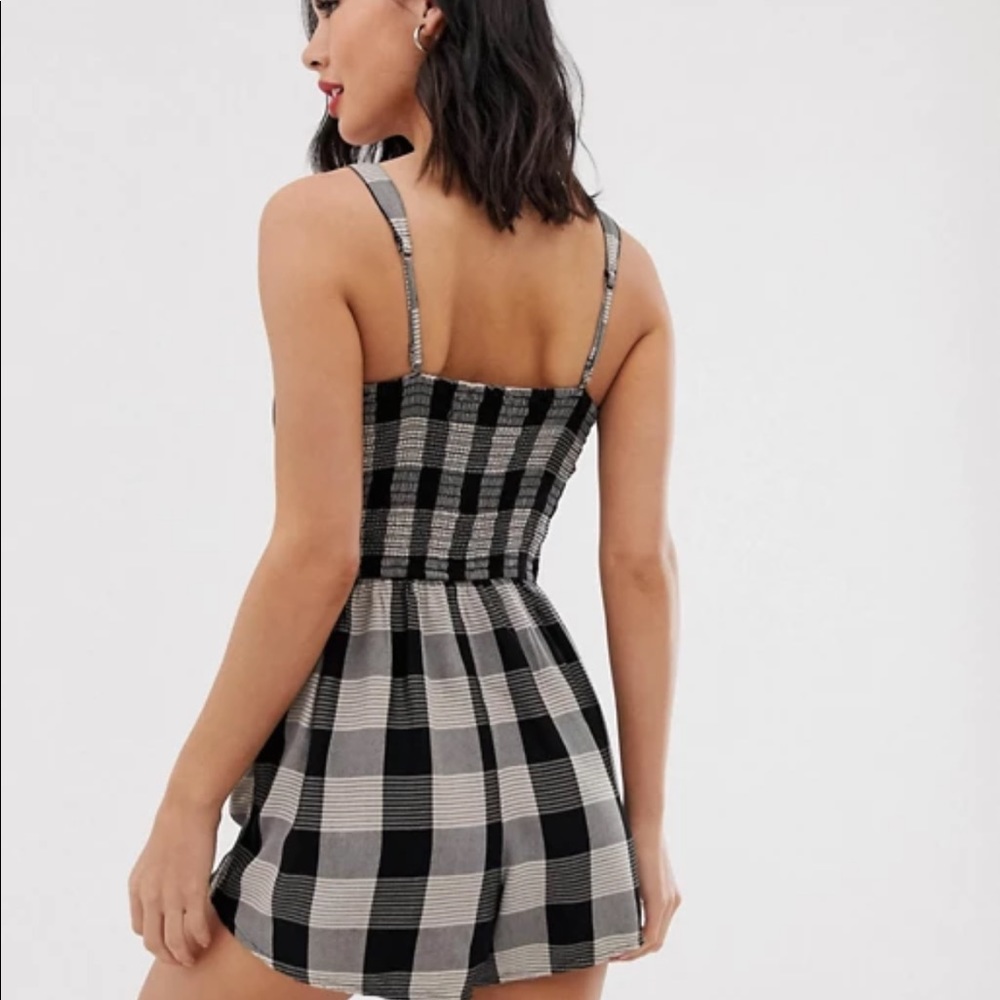 Hollister Check Romper with buttons